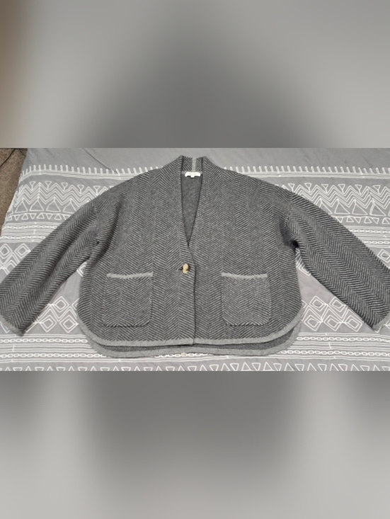 Madewell Sweaters - Madewell Herringbone Cropped Sweater Jacket Size Large